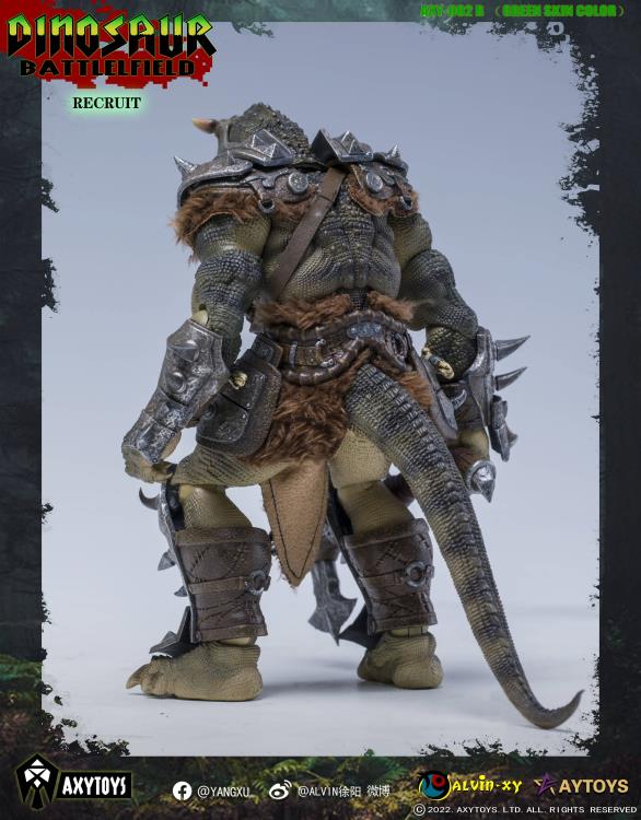 Dinosaur Battlefield Carnotaurus Warrior Recruit - Green - 1/12 Scale Figure (preorder) - Collectables > Action Figures > toys -  AxyToys