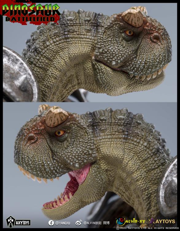 Dinosaur Battlefield Carnotaurus Warrior Recruit - Green - 1/12 Scale Figure (preorder) - Collectables > Action Figures > toys -  AxyToys