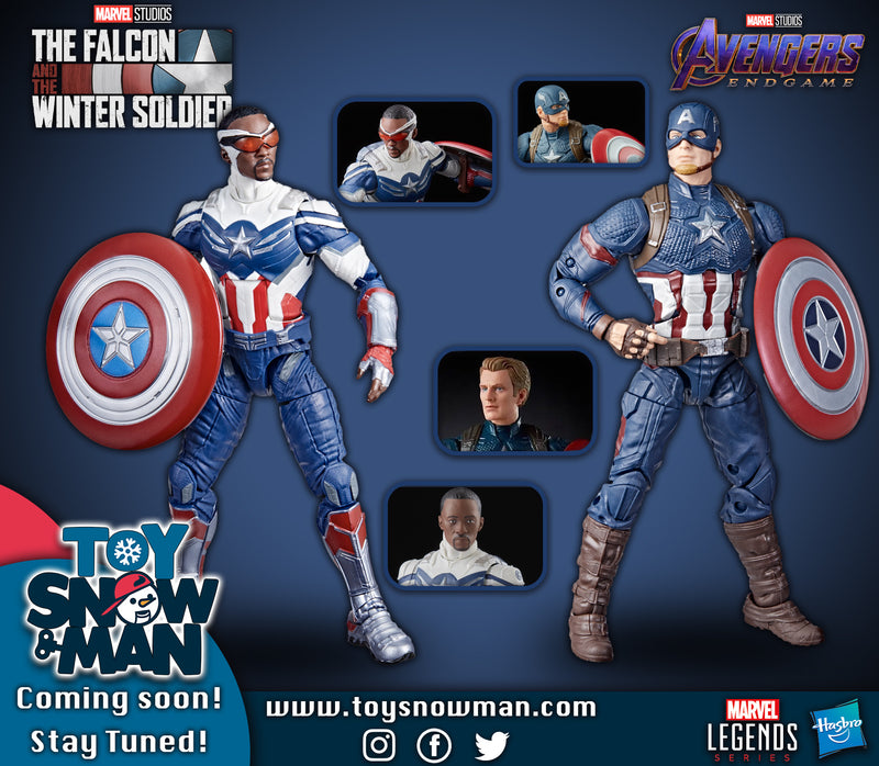 Marvel Legends Series Captain America 2-Pack Steve Rogers Sam Wilson MCU (preorder Dec/April) - Action & Toy Figures -  Hasbro
