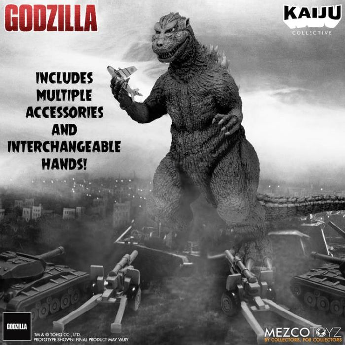 Godzilla (1954) Kaiju Collective Godzilla - Black & White (preorder) -  -  MEZCO TOYS