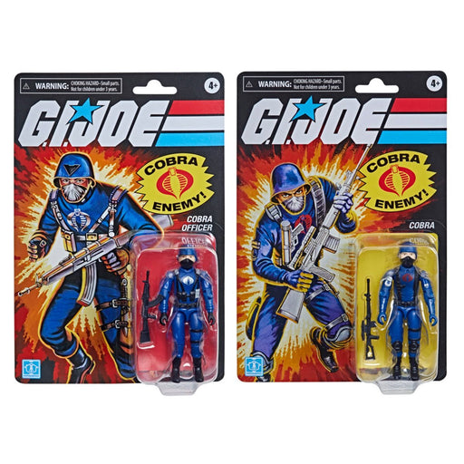 G.I. Joe Retro Collection Cobra Officer and Cobra Trooper 3 3/4-Inch Action Figures 2-Pack - Exclusive (preorder) - Action & Toy Figures -  Hasbro