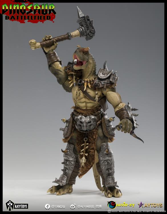 Dinosaur Battlefield Carnotaurus Warrior Veteran - Green - 1/12 Scale Figure (preorder) - Collectables > Action Figures > toys -  AxyToys