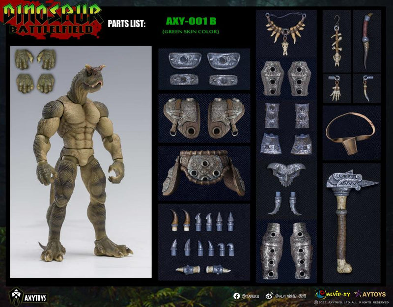 Dinosaur Battlefield Carnotaurus Warrior Veteran - Green - 1/12 Scale Figure (preorder) - Collectables > Action Figures > toys -  AxyToys