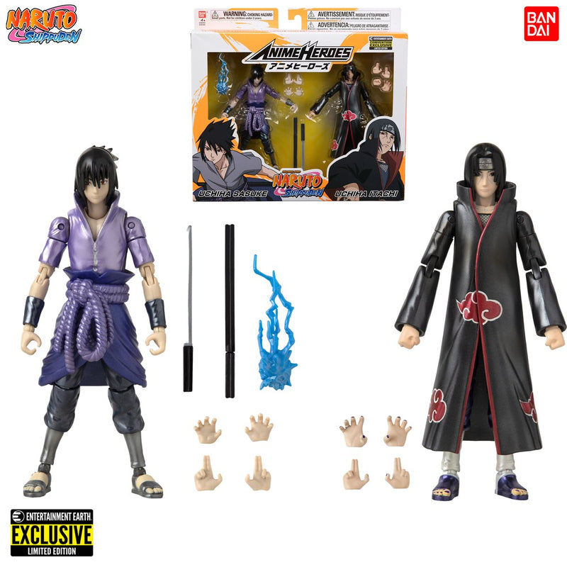 Naruto: Shippuden Anime Heroes Itachi and Sasuke Uchiha Action Figure 2-Pack -  Exclusive - Toy Snowman